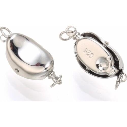 5pcs Copper ingot shape clasp eye-splice pearl Bracelet buckle elegant Connector lock For Jewelry Making