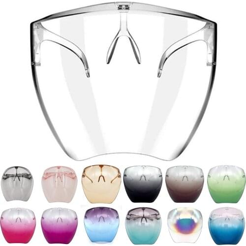 Women Men Plastic Dustproof Protective Faceshield Glasses Goggles Full Face Covered Outdoor Riding Facial Eye Protection Mask