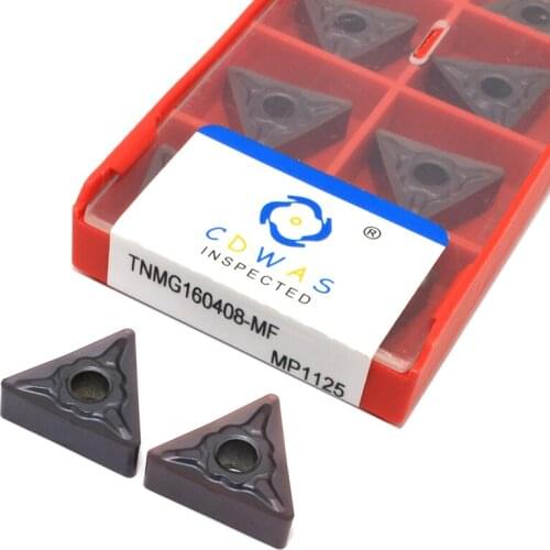 10PCS TNMG160408 MF MP1125 External Turning Tool TNMG 160408 High Quality Carbide Inserts Lathe Cutter Tool for Stainless Steel