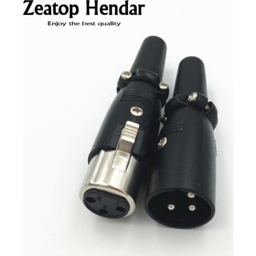 10Pcs XLR 3 4 5 Pin Male Jack Female Plug XLR Audio Soldering MIC Microphone Connector Black and Silver Color