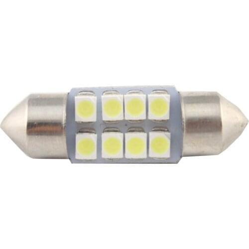100pcs DC 12V 24V 31mm 36mm 39mm 41mm C5W 1210 8 SMD Festoon Bulbs 3175 Dome Roof Lights Reading Lights Nonpolarity White