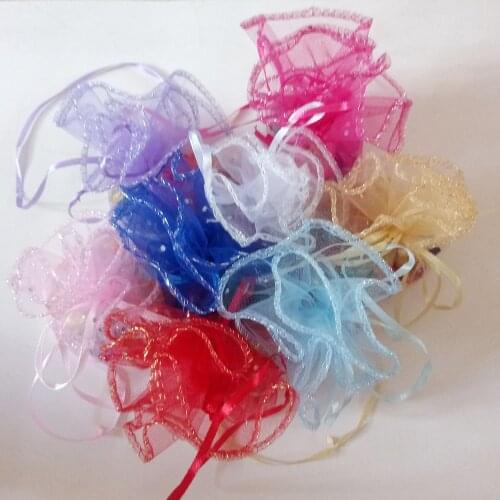 1000pcs Organza Gift Bags Drawstring Round Candy Bag Wedding Gift Bags For Jewelry/party/woman Pouches Packaging Display Storage