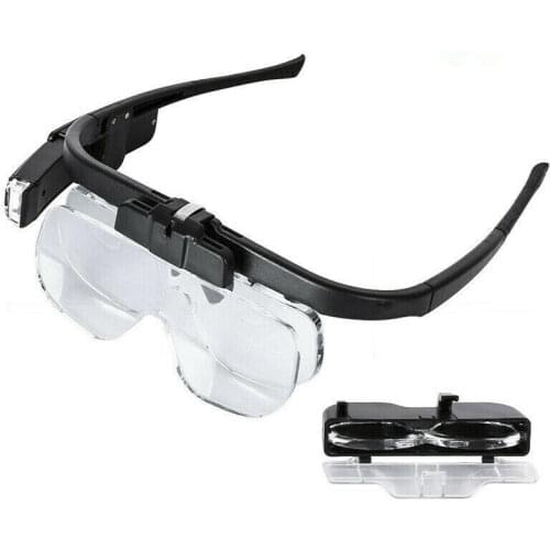 2.5X 3.5X 4.5X LED Rechargeable Magnifier Head Wearing Eyeglass Magnifying Glass Reading Tattoo Eyelash Repair Tool