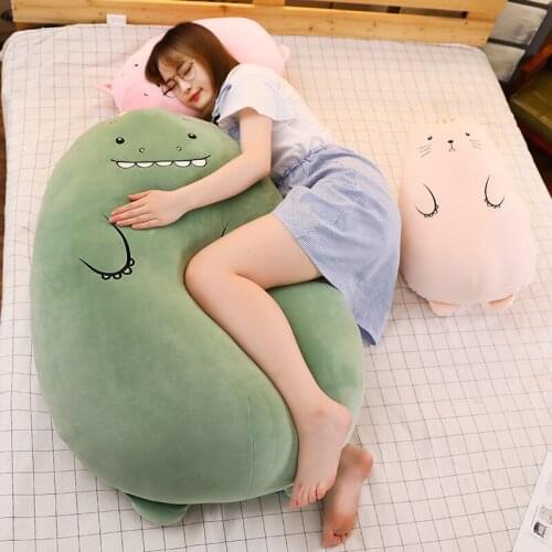 50-90cm Kawaii Plush Dinosuar Hippo Sheep Cat Toys Soft Stuffed Animals Cushion Cartoon Bear Pillow Baby Sleeping Nap Cute Doll