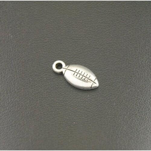 50 pc 2 Colors Metal Alloy American Football Charms Fit Fashion Jewelry DIY Making 15x7mm A839/A840