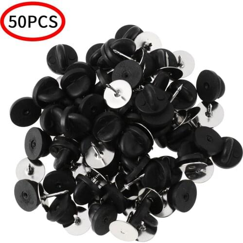 50Pc Blank Pins Clutch Tie Tacks Plastic Metal Fixed Studs Locking Clasps Fasteners DIY Jewelry Making Fittings Crafts Accessory