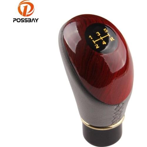 POSSBAY Car Gear Stick Shift Lever Gear Knob 5-Speed Manual Transmission Car Gear Head Handball Shift Knob Universal