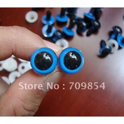 Free shipping!!! 500pcs/lot diam 12mmBlue PLASTIC SAFETY ERES with spacer toy eye toy findings#001