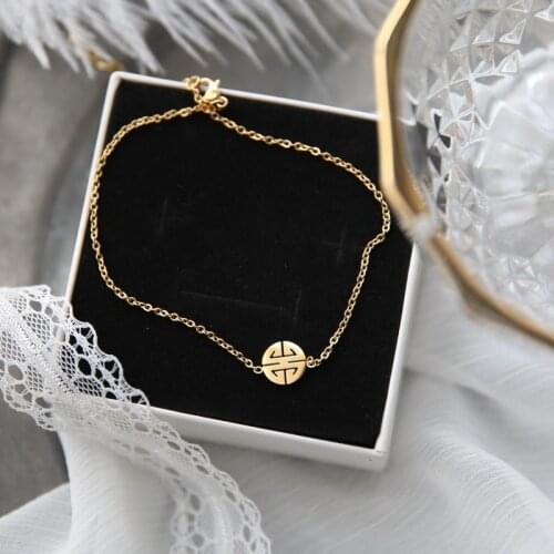 YUN RUO Rose Gold Color Happy Character Bracelet Adjusted Fashion Woman Gift Titanium Steel Jewelry Never Fade Drop Shipping