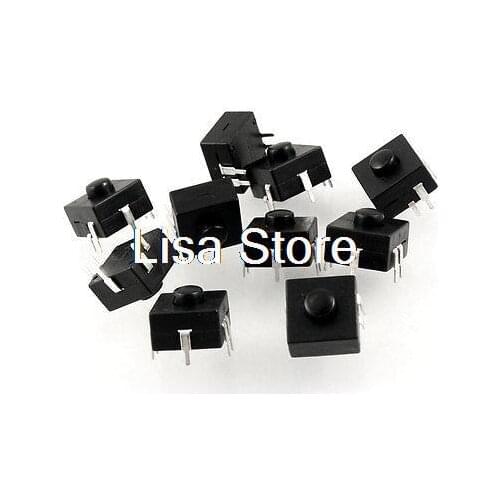 Black 5 Pin Round Push Button Flashlight Torch Square Switch