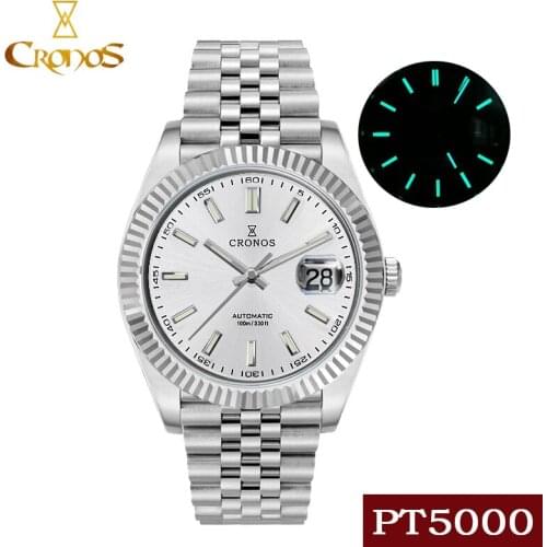 Cronos Dress Watch Men Jubilee Bracelet Retro Classic Luxury Automatic Mechanical Watches Sapphire Cyclops Waterproof 100M