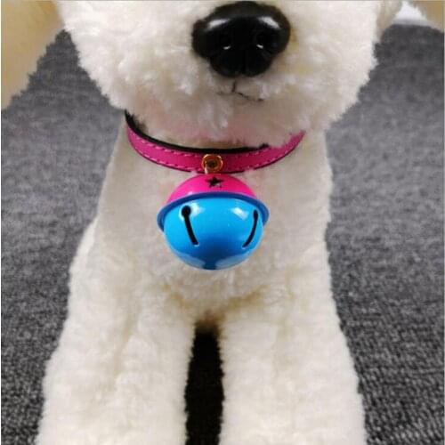 Pet Dog Cats Bells Collars Adjustable Leather Buckles Fashion Pet Collar No Lost Supplies For Accessories