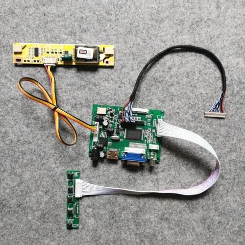 For LM150X06/LM150X07/LM150X08 matrix LCD display LVDS 20-Pin VGA+2AV 1024*768 panel controller drive board DIY kit 2-CCFL