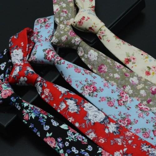 Cotton Flower Tie Classical Colorful Floral Stitching Necktie Lovely Fashion Mens Narrow Neckties Designer Handmade Ties
