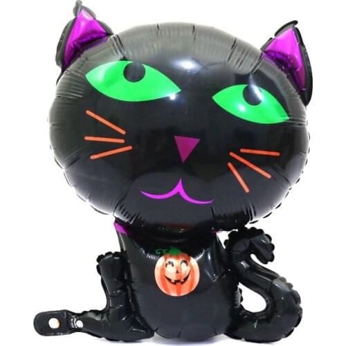 Hot new 2 pcs black cat styling aluminum balloons cartoon Halloween party bar decoration supplies balloon