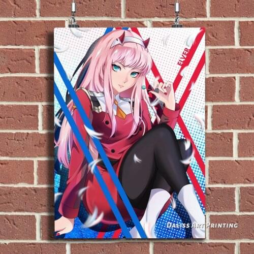 Canvas Anime Zero Two Pictures Home Decoration Paintings Poster HD Prints Wall Art Modular Living Room Framed