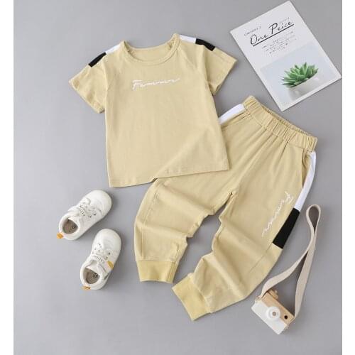 Boys suit, childrens clothing, short-sleeved T-shirt, trousers, two-piece suit, sportswear for boys