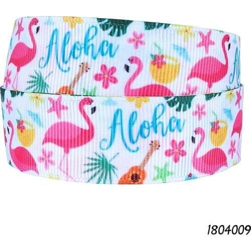 FLRA Ribbon (50 yards/lot) Beautiful summer holiday ribbons, wholesale flamingo and flower patterns grosgrain ribbon