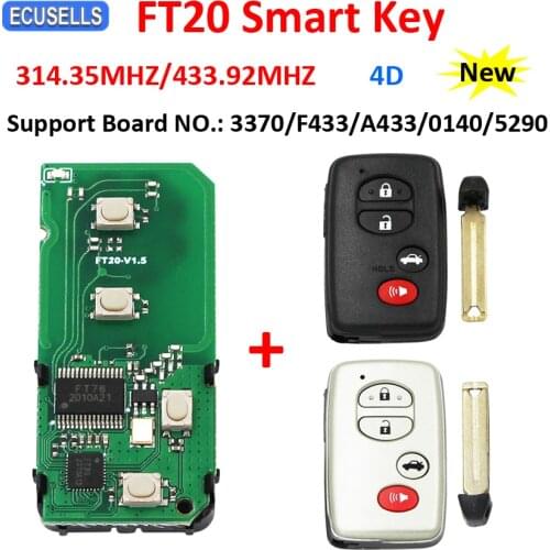 Lonsdor FT20-0140/3370/5290/A433/F433 Remote Smart Car Key 314/433Mhz For Toyota Crown Camry Prius Prodo for Lexus CT IS + Shell