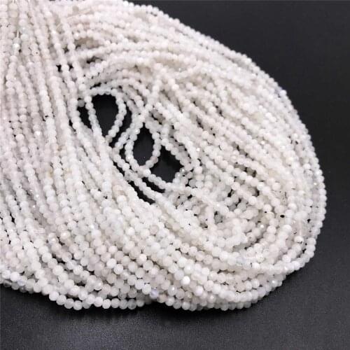 Small Natural Moonston Beads Real Rondelle 2*3mm Faceted Stone Beads For Jewelry Making Necklace Bracelet DIY Accessories (38cm)
