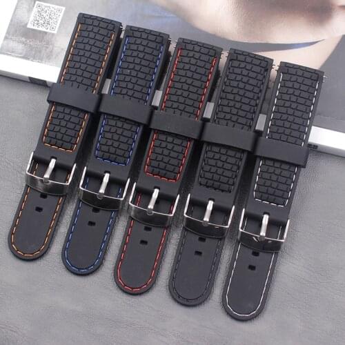 Mens silicone strap 22mm outdoor sports and leisure waterproof quick release strap buckle accessories female