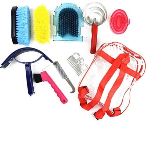 Horse Brush Set Equine Horse Equipment Grooming Tools Cleaning Kit Tail Comb Massage Stripper Horse Hair Accessories Equestrian