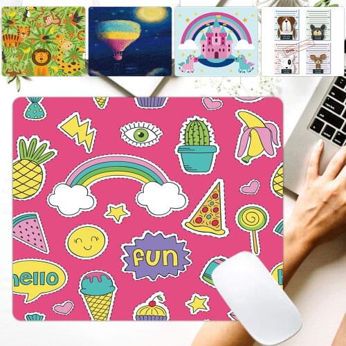 Antislip Mousepad PU Leather Computer Mousepad Cute Cartoon Pattern Office Home Laptop/PC Mat Universal 25x21cm Mouse Mat
