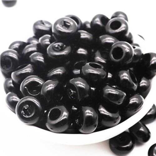 50pcs New Large Hole European Beads Round Murano Spacer fit Pandora Bracelet Bangle Necklaces Hair Beads for DIY Jewelry Making