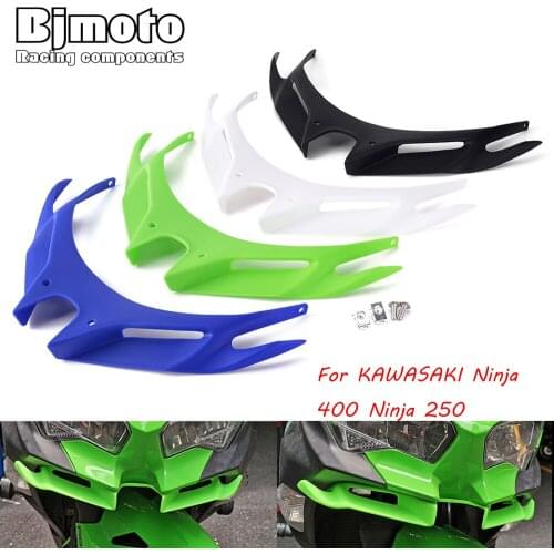 BJMOTO For KAWASAKI Ninja250 2018-2020 Ninja400 Motorcycle Front Fairing Aerodynamic Winglets ABS lower Cover Protection Guards