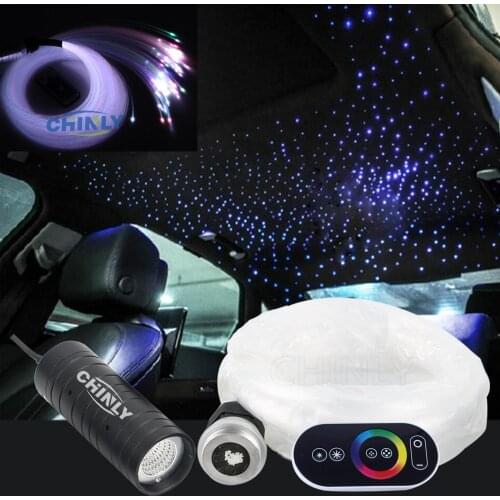 Fiber Optic Light 6W RGB Device Touch Remote Control 100pcs 2Meters LED Optical Fiber Starry Sky Ceiling Lights