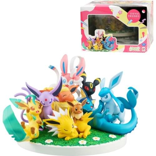Genuine 20cm Pokemon 9 Style Eevee Exquisite With Box Eeveelution Nine evolutionary forms Pokémon Anime Figures ABS Model Toys