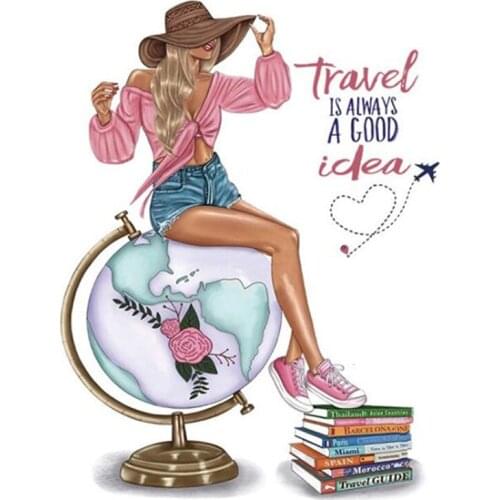 Patch Patches Iron Ons Travel Girl Stickers for Clothes Heat Tranfer Clothing Accessories Fashion Pattern Free Shipping