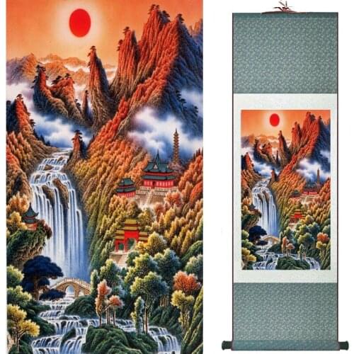 Landscape painting Home Office Decoration Chinese scroll painting Mountains and river painting 2019081202