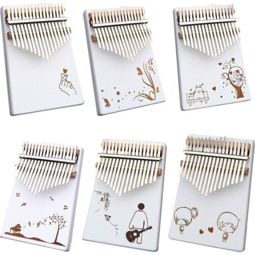 Kalimba 17 Keys Tones Thumb Finger Piano Wooden Mahogany Body Beginner Musical Keyboard Instrument Tune Hammer Solid Pine