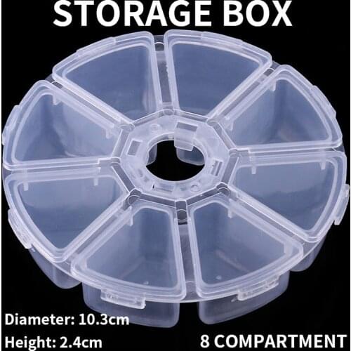 HENGJIA 8 Compartments Mini Portable Round Fishing Tackle Boxes Fishing Lure Baits