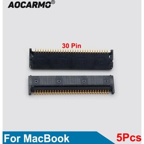 Aocarmo 5pcs FPC Laptop Keyboard Socket Connector 30 pin Keyboard Line Clip For Laptop MacBook A1342 A1278 A1297