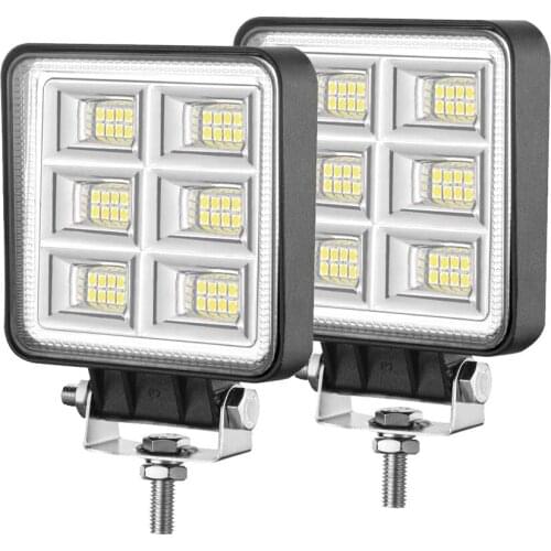 LED running lights 4 Inch 144W Flood 12V Square LED Driving Work Lights for cars Truck ATV Vehicle Off Road Boat 4x4 Pickup