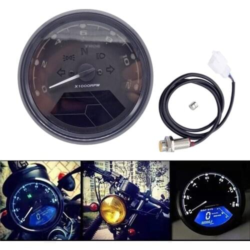 1 Set Universal Digital Motorcycle Speedometer Odometer Tachometer Motorbike Dashboard Speed Indicator LED Speed Meter