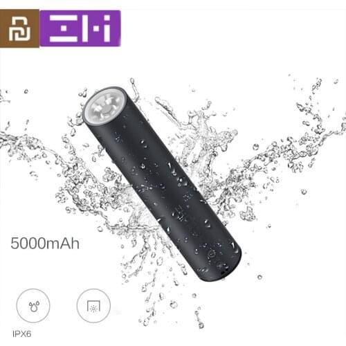Youpin ZMI Mini Power Bank Waterproof 3350mAh/5000mAh with LED Flashlight Rechargeable 18w QC3.0 PFast Charging For Iphone 8 X