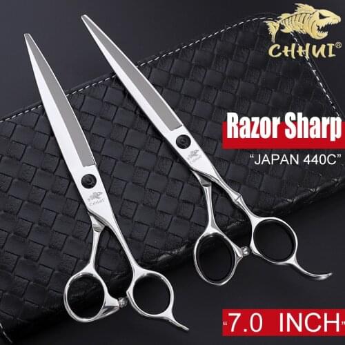 Japan Original 440c Steel 7.0 Inch Hairdressing Scissors Professional Barber Scissors Hair Cutting Shears Haircut pet Scissors