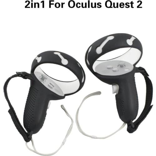 2in1 Full Protective Sleeve for Oculus Quest 2 Touch Controller Cover Skin Handle Shell Knuckle Strap Grip Oculus 2 Accessories