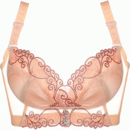 Gather breast lace Women Bra Underwear Wireless sponge push up bra for women sexy lace bra for chest sexy bra B C D E big cup