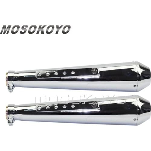 1-5/8" 1-1/2" 1-7/16" Chrome Cafe Racer Exhaust Muffler Baffle DB Killer Silencer Pipes for Harley Chopper Cruiser Scrambler