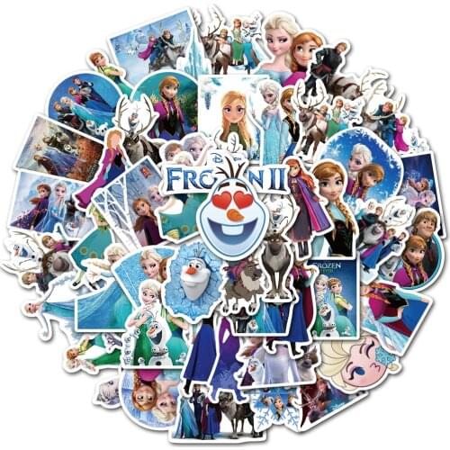 10/50/100 Pcs/Lot Disney Stickers Marvel Mickey Mouse Stitch Frozen Princess Baby Yoda Star Wars Guitar Decals Kids Sticker Toys