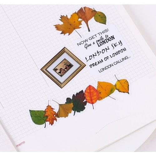 18pcs Colorful leaves Stickers Crafts And Scrapbooking stickers kids toys book Decorative sticker DIY Stationery