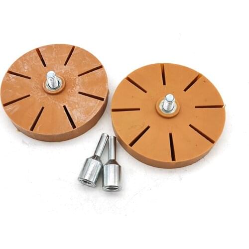 2PCS 3.5" Decal Removal Eraser Wheel with Power Drill Arbor Adapter Rubber Pinstripe