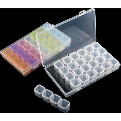 28pcs Plastic Diamond Painting Accessories with Bottles Container Storage Box Diamant Painting Holder Daimond painting Box