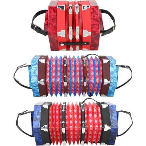 3 Color Concertina Accordion Concertina with Carrying Bag Portable Hex Concertina For Children/Adult/Performance/Beginners Gift