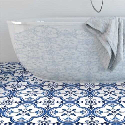 4pcs 30x30cm Wholesale PVC Waterproof Self adhesive Furniture Kitchen Mediterranean Moroccan Arab Herringbone Tile Sticker