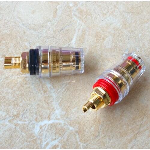 4 pcs Gold Plated 4MM Banana Plug Terminal Binding Post for Speaker Amplifier